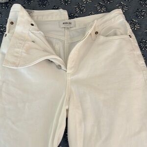 Agolde asymmetrical white jeans size 26